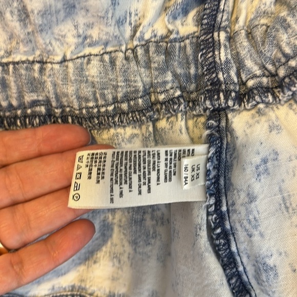 Free People Denim Top Balloon Sleeve Tie Waist SzXS - Picture 8 of 8